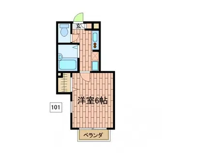 セレ川越(1K/1階)の間取り写真