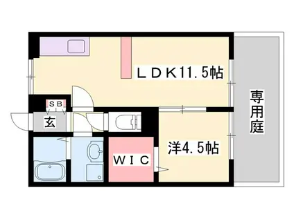 キャメロット飾磨 B棟(1LDK/2階)の間取り写真