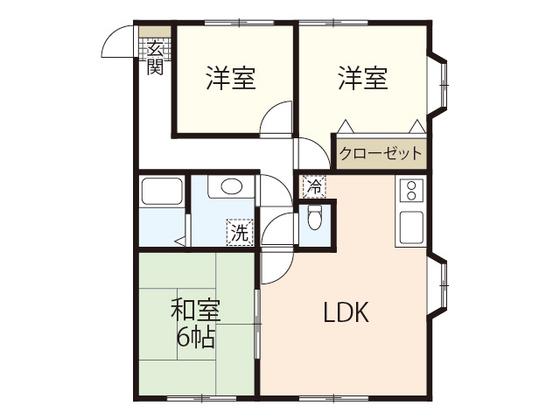 メゾネット緑井(3LDK/4階)の間取り写真