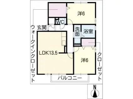 エスポワール(2LDK/1階)の間取り写真