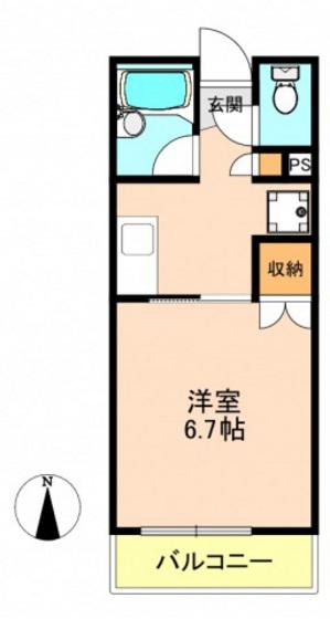 ルーべ祇園(1K/1階)の間取り写真