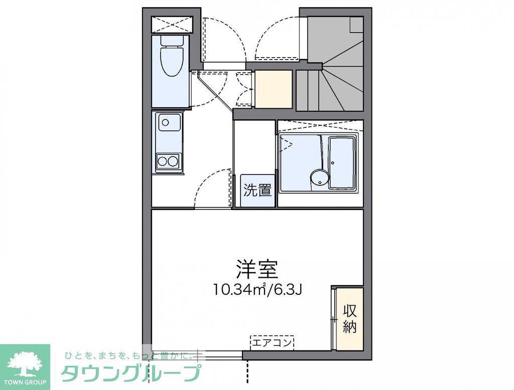 レオネクストハマーハウス(1K/1階)の間取り写真