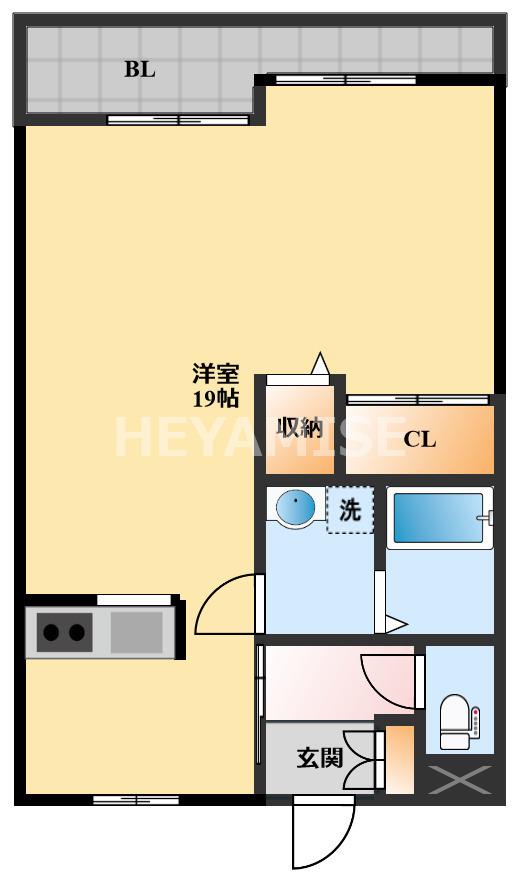 クリエート・トウワII(ワンルーム/6階)の間取り写真