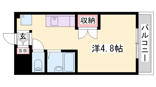 アゼリア(ワンルーム/2階)の間取り写真