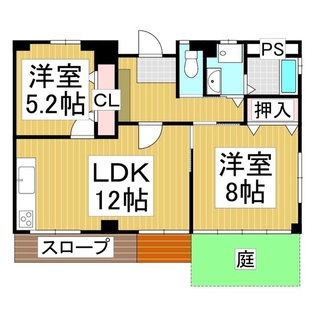 レジデンスKURASAWA(2LDK/1階)の間取り写真