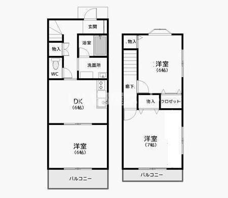SALEM A(3DK/1階)の間取り写真