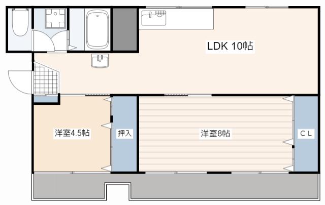 マサカネ栄町ビル(2LDK/2階)の間取り写真