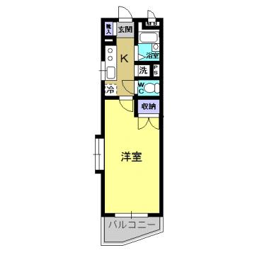 リバーサイド旭(1K/3階)の間取り写真