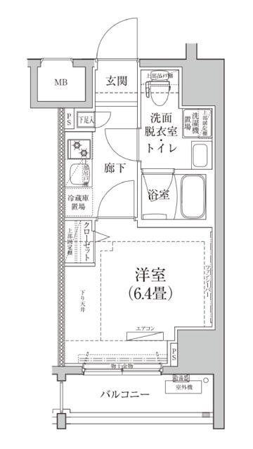 アイル横浜関内(1K/7階)の間取り写真