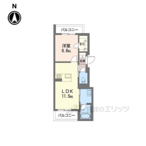 ゴードヴィラ(1LDK/3階)の間取り写真