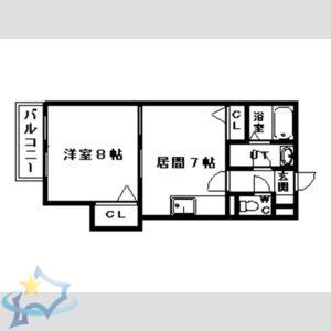 ハイツプロキオン(1DK/3階)の間取り写真