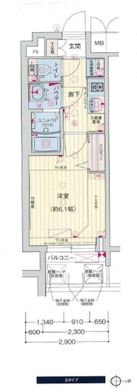 プレサンス広小路通葵(1K/7階)の間取り写真