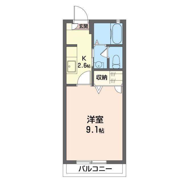 レジェンドヤマト大泉(1K/2階)の間取り写真