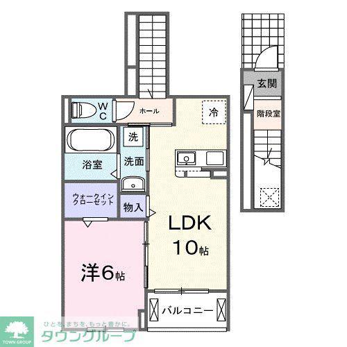 メゾン・リュエルアルファ(1LDK/2階)の間取り写真
