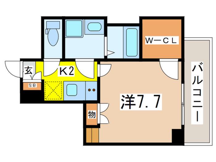 リヴシティ錦糸町四番館(1K/2階)の間取り写真