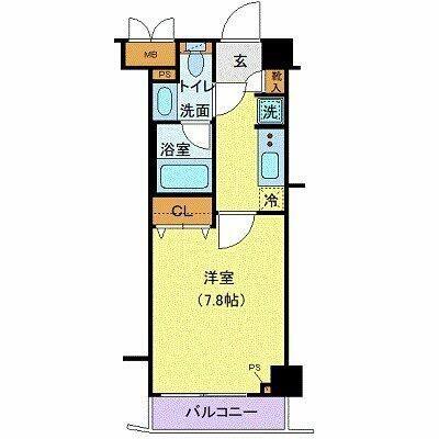 メイクスデザイン高田馬場(1K/6階)の間取り写真