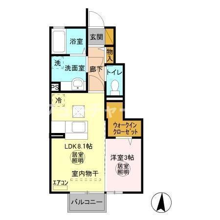 LA VITA(1LDK/1階)の間取り写真