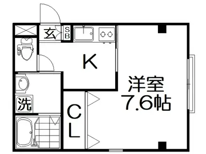 ソレイユIIIK.S(1K/1階)の間取り写真