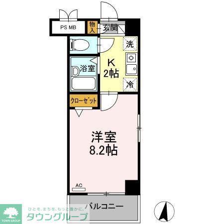 キャッスルII(1K/3階)の間取り写真