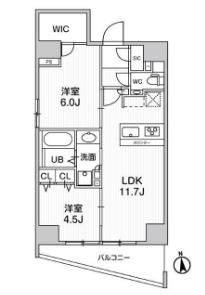 CREATIF秋葉原(2LDK/8階)の間取り写真