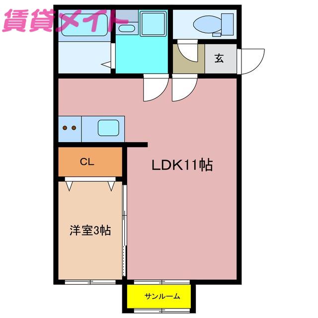 COZY(1LDK/2階)の間取り写真