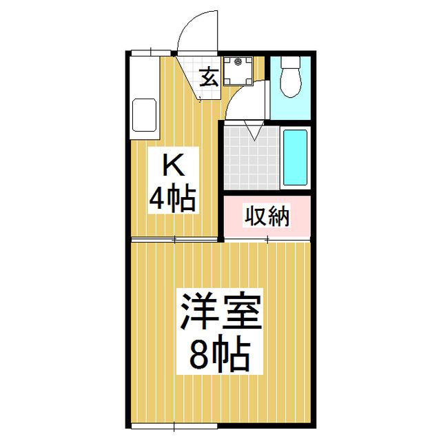 信大前青山ハイツ(1K/1階)の間取り写真