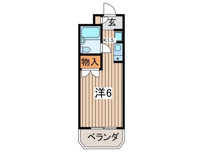 ウィン大和(1K/5階)の間取り写真