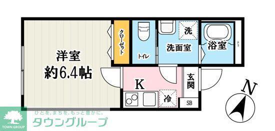 キャメル川越稲荷町(1K/3階)の間取り写真