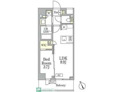 AIFLAT馬込(1LDK/2階)の間取り写真
