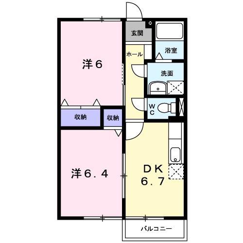 エトワール樋口A(2DK/2階)の間取り写真