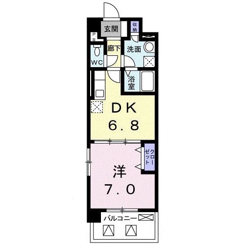 カーロ.アロッジオ(1DK/4階)の間取り写真