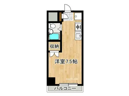 メゾン大洋PARTII(ワンルーム/3階)の間取り写真