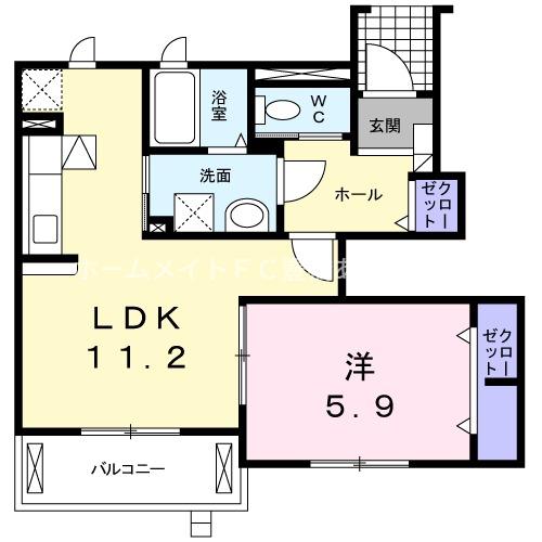 ヴィオラ多米(1LDK/1階)の間取り写真