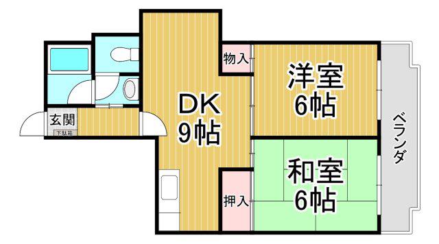 グリーンマンション(2DK/1階)の間取り写真
