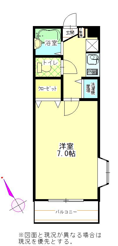 ベルクトハイツ(1K/2階)の間取り写真