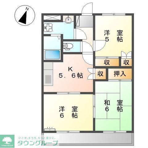リヴィエール(3K/2階)の間取り写真