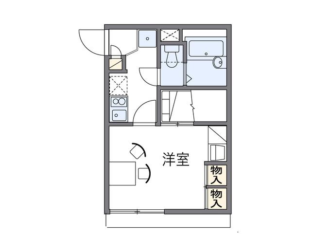 レオパレスM.TREE III(1K/2階)の間取り写真