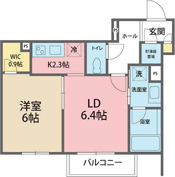 プリエコート善光寺(1LDK/1階)の間取り写真