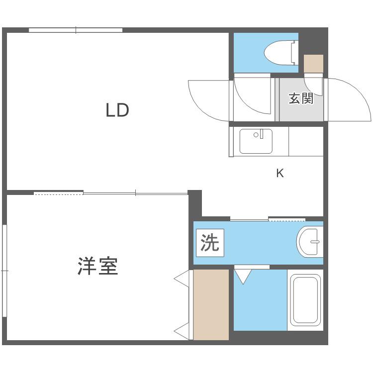 クラリス本郷通(1LDK/1階)の間取り写真