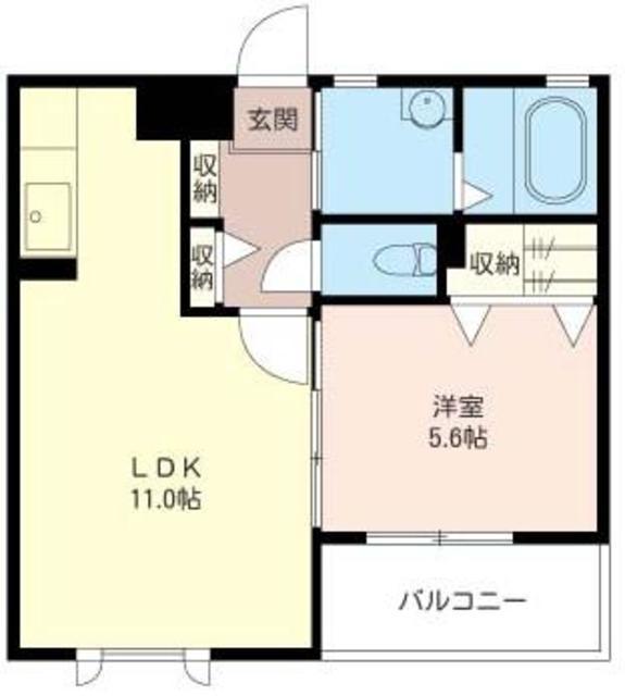 オールドツリーハウス(1LDK/3階)の間取り写真