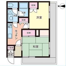 ファミール糸田(2K/3階)の間取り写真