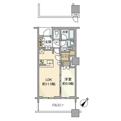 BRILLIA有明 SKY TOWER(1LDK/28階)の間取り写真