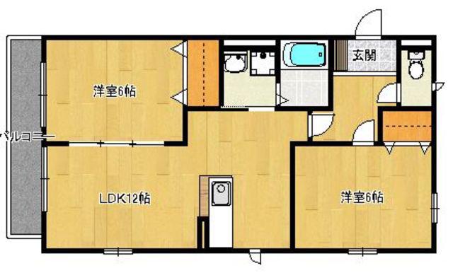 レトアSKY(2LDK/2階)の間取り写真