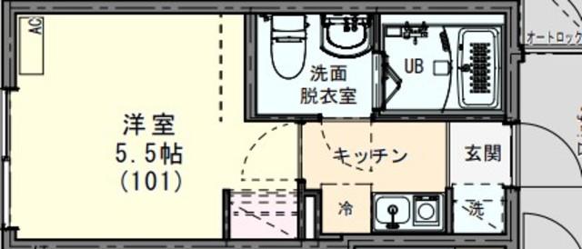 KEI新小岩(1K/1階)の間取り写真