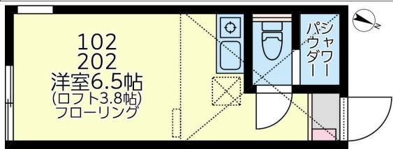 ユナイト石川町クリストファーの瞳(ワンルーム/2階)の間取り写真