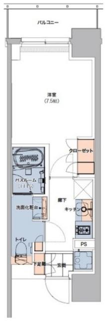 ボヌールステージ笹塚(1K/11階)の間取り写真
