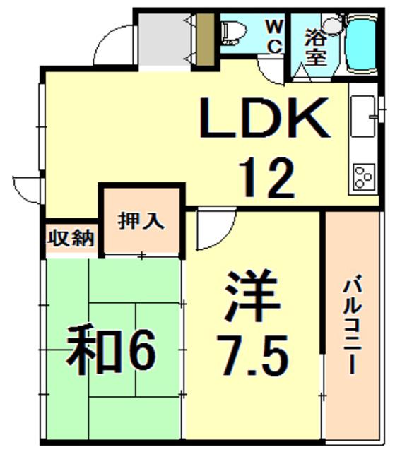 ホワイトパレス(2LDK/4階)の間取り写真