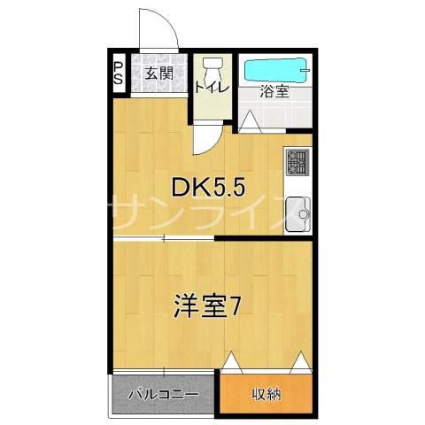 ケーアイムコート深江(1DK/8階)の間取り写真