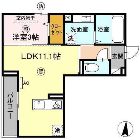 PREMILIFE寿町(1LDK/3階)の間取り写真