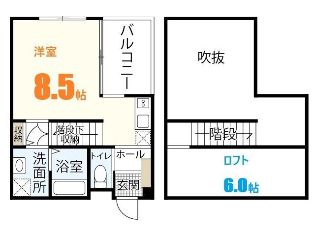 GRAN・THE・COURT伴駅(ワンルーム/2階)の間取り写真